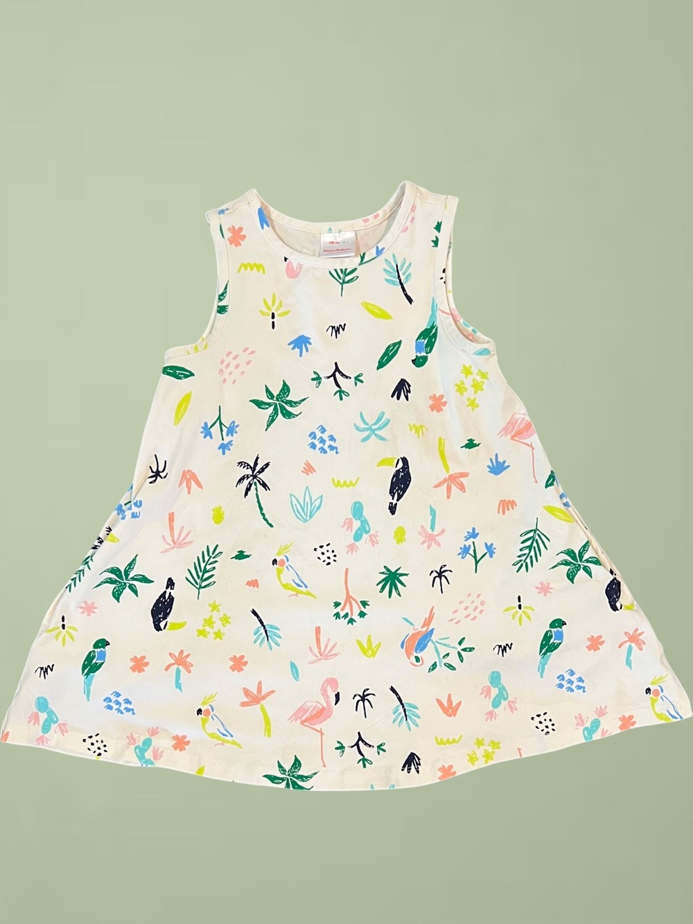 Hanna Andersson Tropical Print Swing Dress Sz 4